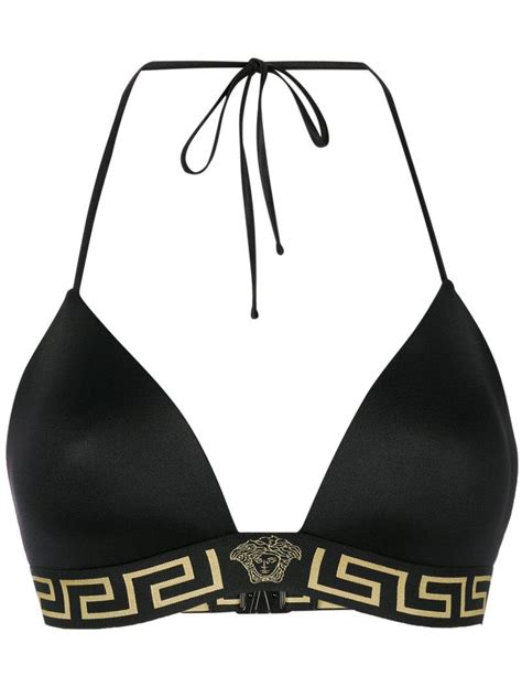 versace black medusa bikini|Versace bikini tops.